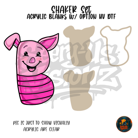 Letter B Pig shaker set acrylic blanks
