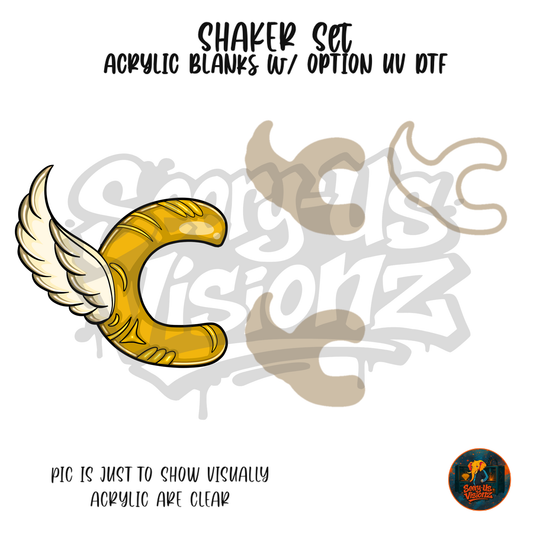 Letter C Winged shaker set acrylic blanks