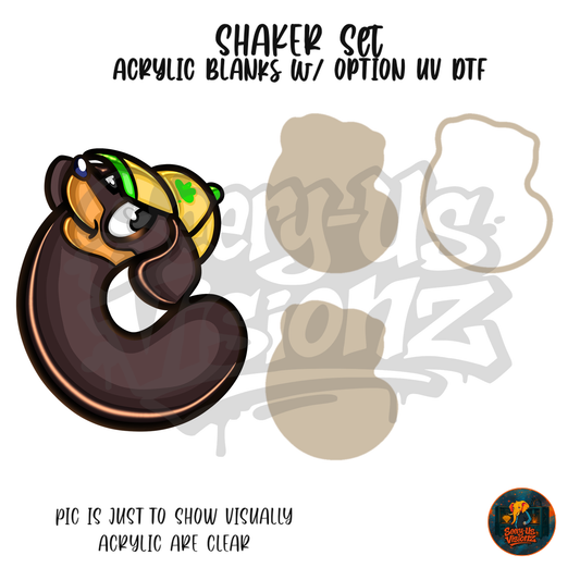 Letter C Dachshund shaker set acrylic blanks