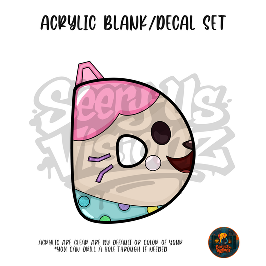 Letter D Kitty acrylic blank and UV DTF decal kit