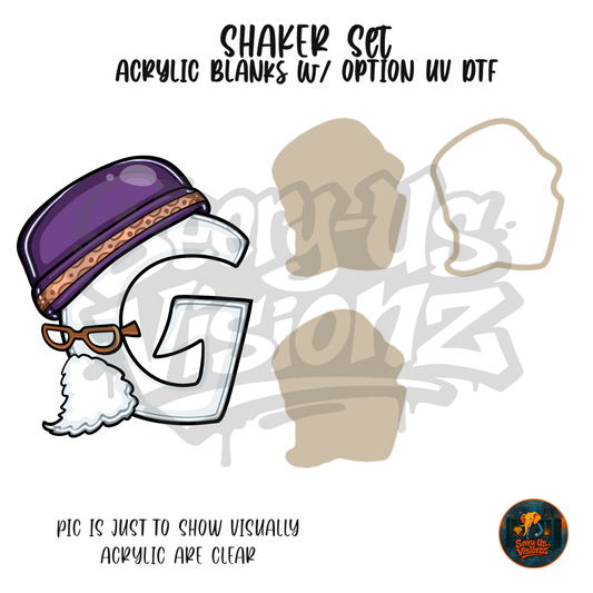 Letter G Bearded Grandpa shaker set acrylic blanks