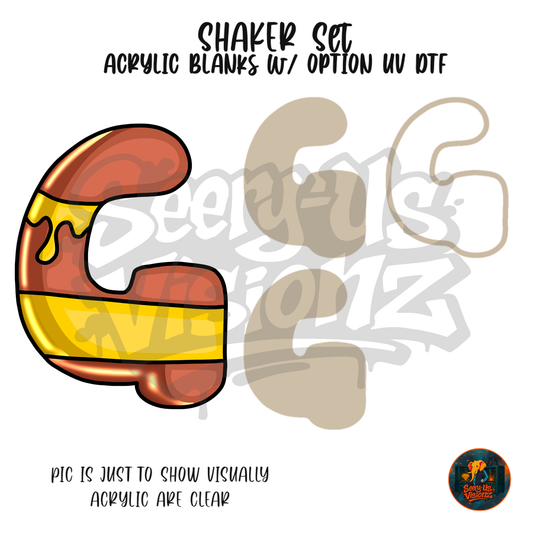 Letter G Honey Drip shaker set acrylic blanks