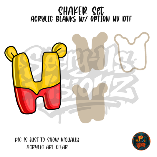 Letter H Honey Bear shaker set acrylic blanks