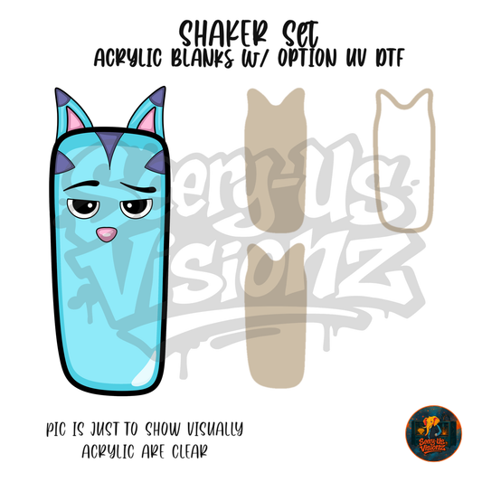 Letter I Blue Cat shaker set acrylic blanks