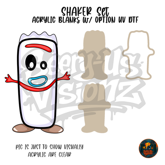 Letter I Spork Buddy shaker set acrylic blanks