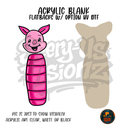 Letter I Pink Pig acrylic blank, Acrylic & UV DTF Print