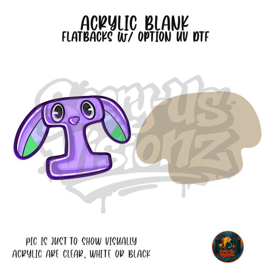 Letter I Purple Bunny acrylic blank, Acrylic & UV DTF Print