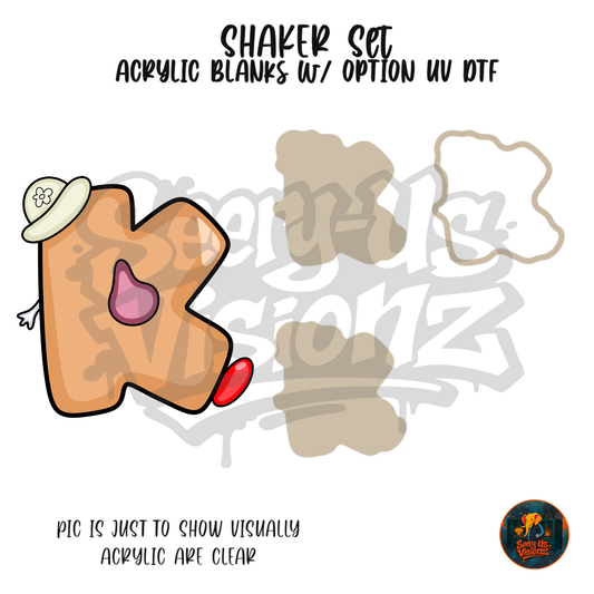 Letter K Potato Toy shaker set acrylic blanks