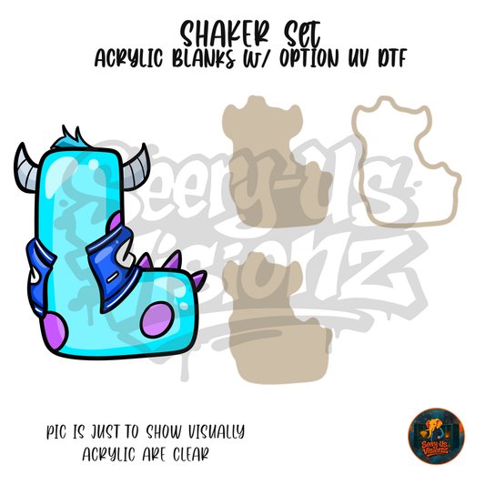 Letter L Spotted Horned Monster shaker set acrylic blanks