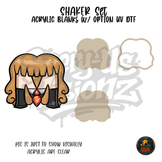 Letter M Wiz Girl shaker set acrylic blanks
