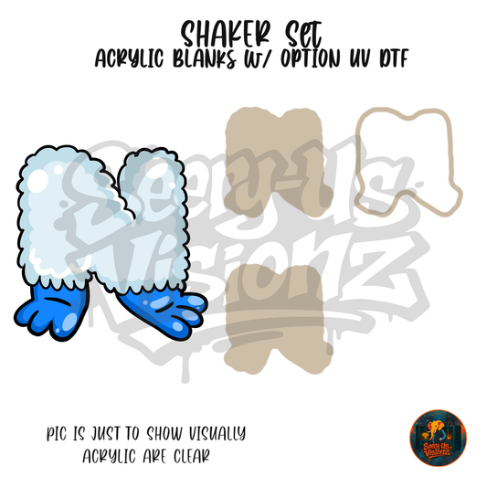 Letter N Fluffy Yeti shaker set acrylic blanks