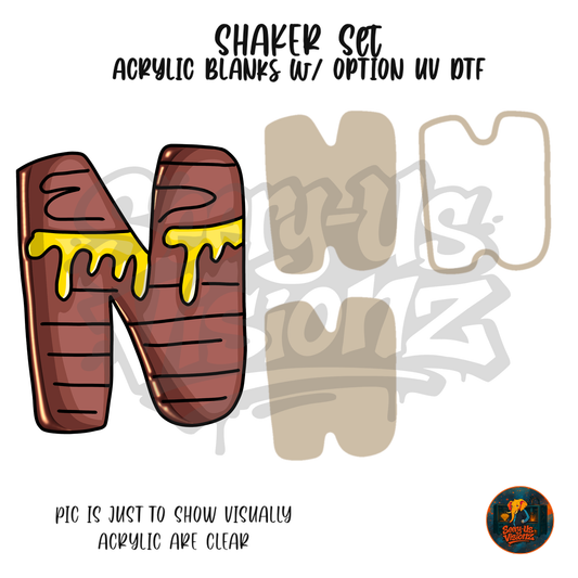 Letter N Drip shaker set acrylic blanks
