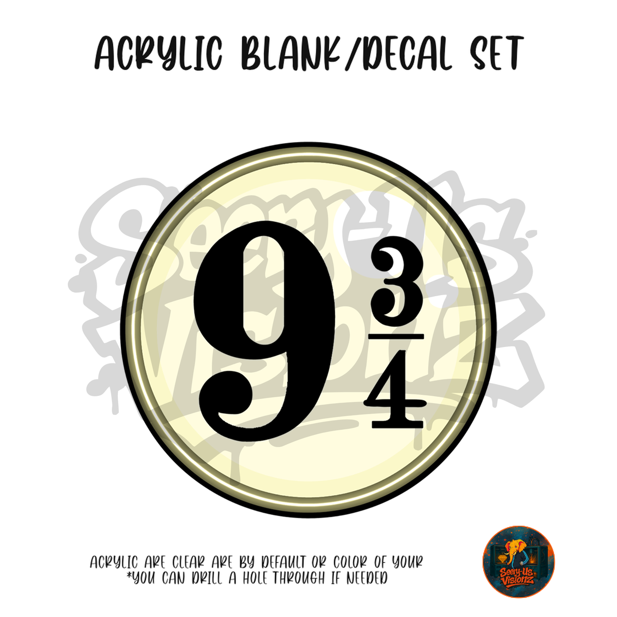 Letter O Platform acrylic blank and UV DTF decal kit