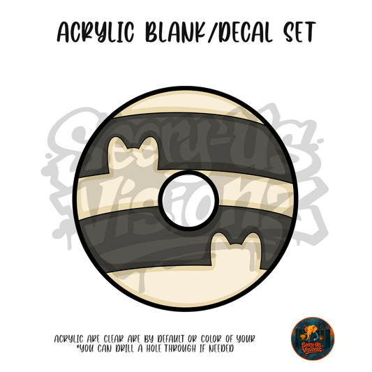 Letter O Striped Pajamas acrylic blank and UV DTF decal kit