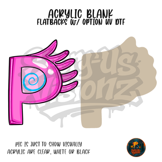 Letter P Pink acrylic blank, Acrylic & UV DTF Print