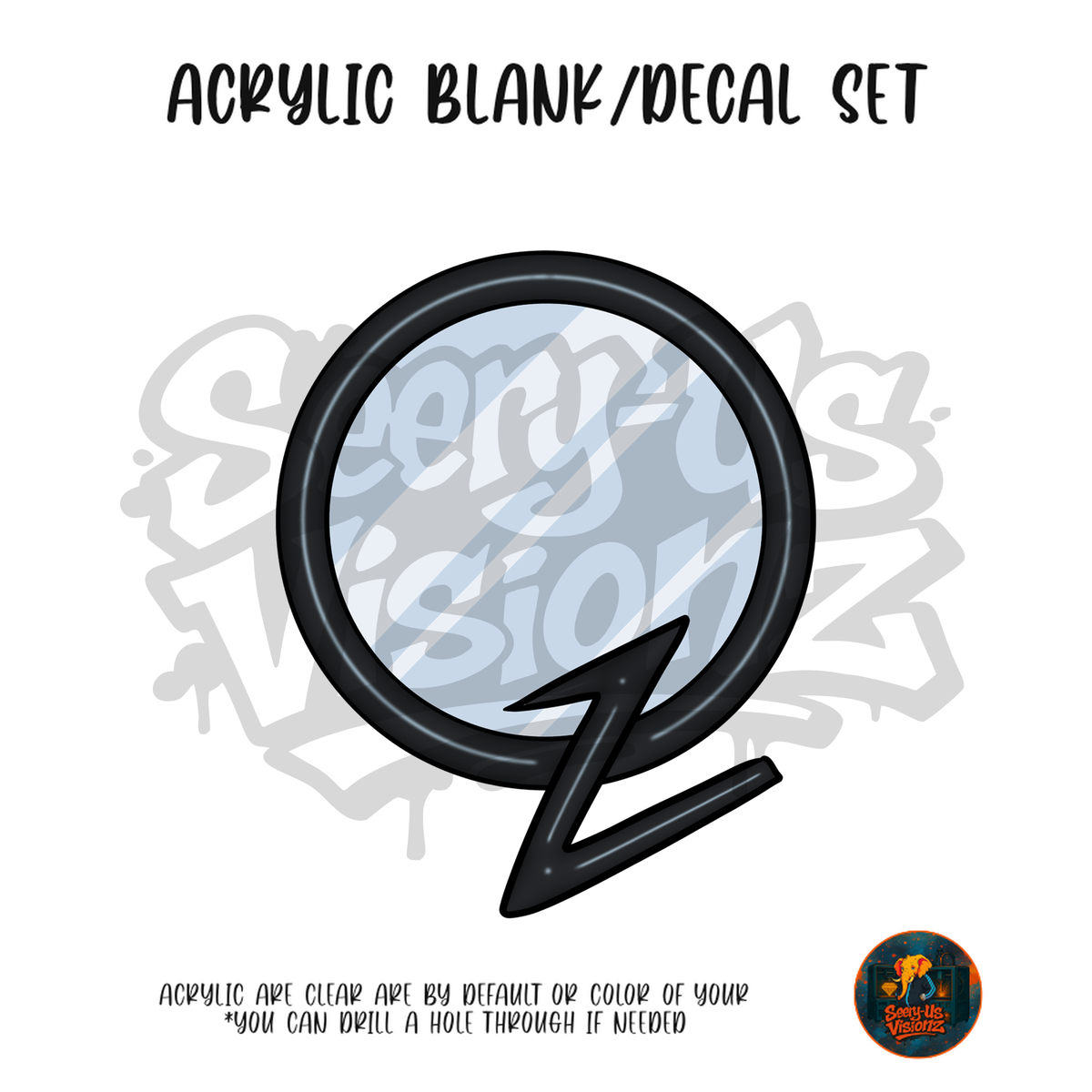 Letter Q Glasses acrylic blank and UV DTF decal kit