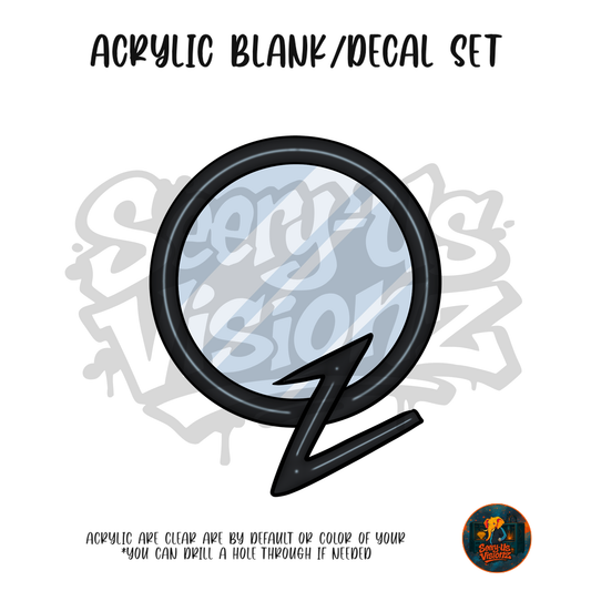 Letter Q Glasses acrylic blank and UV DTF decal kit