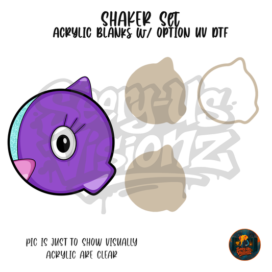 Letter Q Purple Eye shaker set acrylic blanks