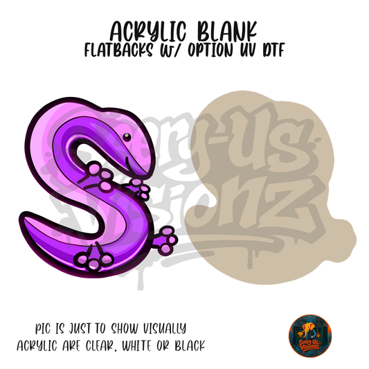 Letter S Purple Salamander acrylic blank, Acrylic & UV DTF Print