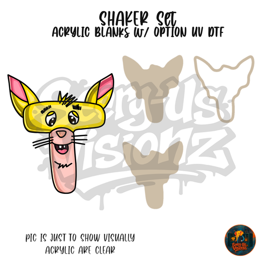 Letter T Cat Mask shaker set acrylic blanks