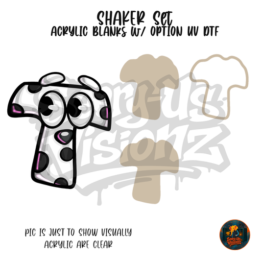 Letter T Dalmatian shaker set acrylic blanks