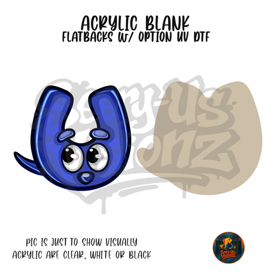 Letter U Blue Puppy acrylic blank, Acrylic & UV DTF Print