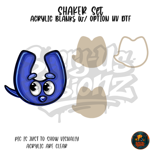 Letter U Blue Puppy shaker set acrylic blanks