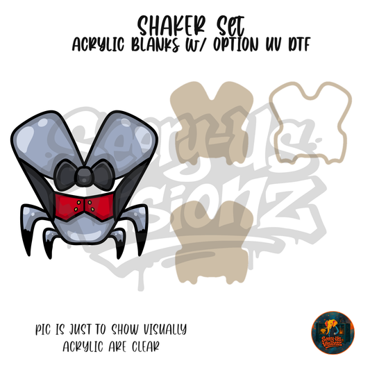 Letter V Tuxedo Spider shaker set acrylic blanks