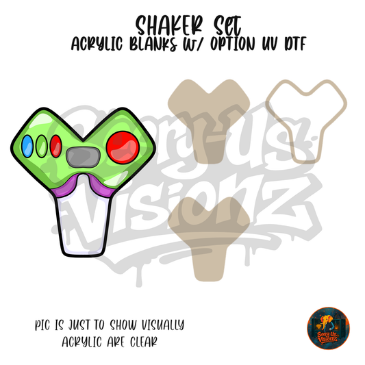 Letter Y Space Ranger Hero shaker set acrylic blanks