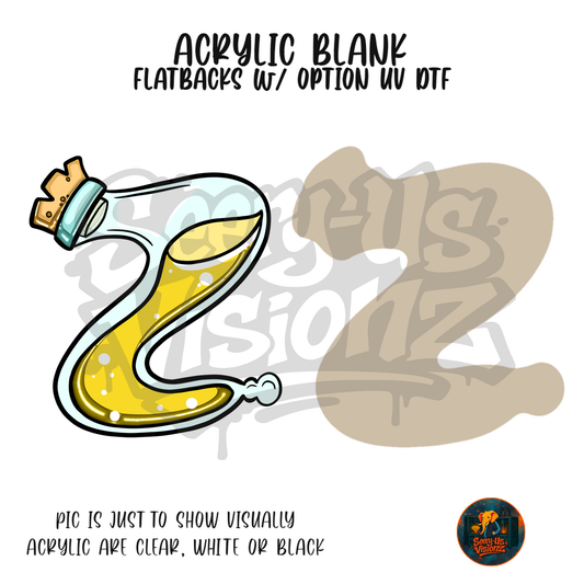 Letter Z Potion Bottle acrylic blank, Acrylic & UV DTF Print