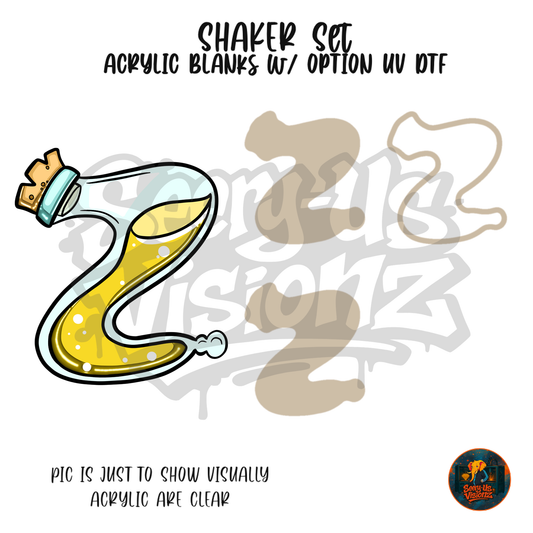 Letter Z Potion Bottle shaker set acrylic blanks