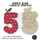 Number 5 Polka Dot Apple acrylic blank, Acrylic & UV DTF Print