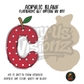 Letter C Polka Dot Apple acrylic blank, Acrylic & UV DTF Print