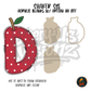 Letter D Polka Dot Apple shaker set acrylic blanks