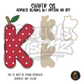 Letter K Polka Dot Apple shaker set acrylic blanks