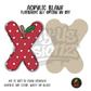 Letter X Polka Dot Apple acrylic blank, Acrylic & UV DTF Print