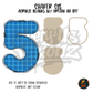 Number 5 Blue Graph Paper shaker set acrylic blanks