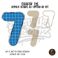 Number 7 Blue Graph Paper shaker set acrylic blanks