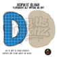 Letter D Blue Graph Paper acrylic blank, Acrylic & UV DTF Print