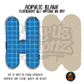 Letter H Blue Graph Paper acrylic blank, Acrylic & UV DTF Print