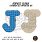 Letter J Blue Graph Paper acrylic blank, Acrylic & UV DTF Print