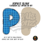 Letter P Blue Graph Paper acrylic blank, Acrylic & UV DTF Print