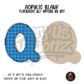Letter Q Blue Graph Paper acrylic blank, Acrylic & UV DTF Print