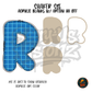 Letter R Blue Graph Paper shaker set acrylic blanks