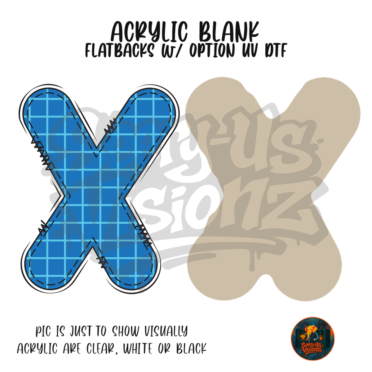 Letter X Blue Graph Paper acrylic blank, Acrylic & UV DTF Print