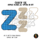 Letter Z Blue Graph Paper shaker set acrylic blanks