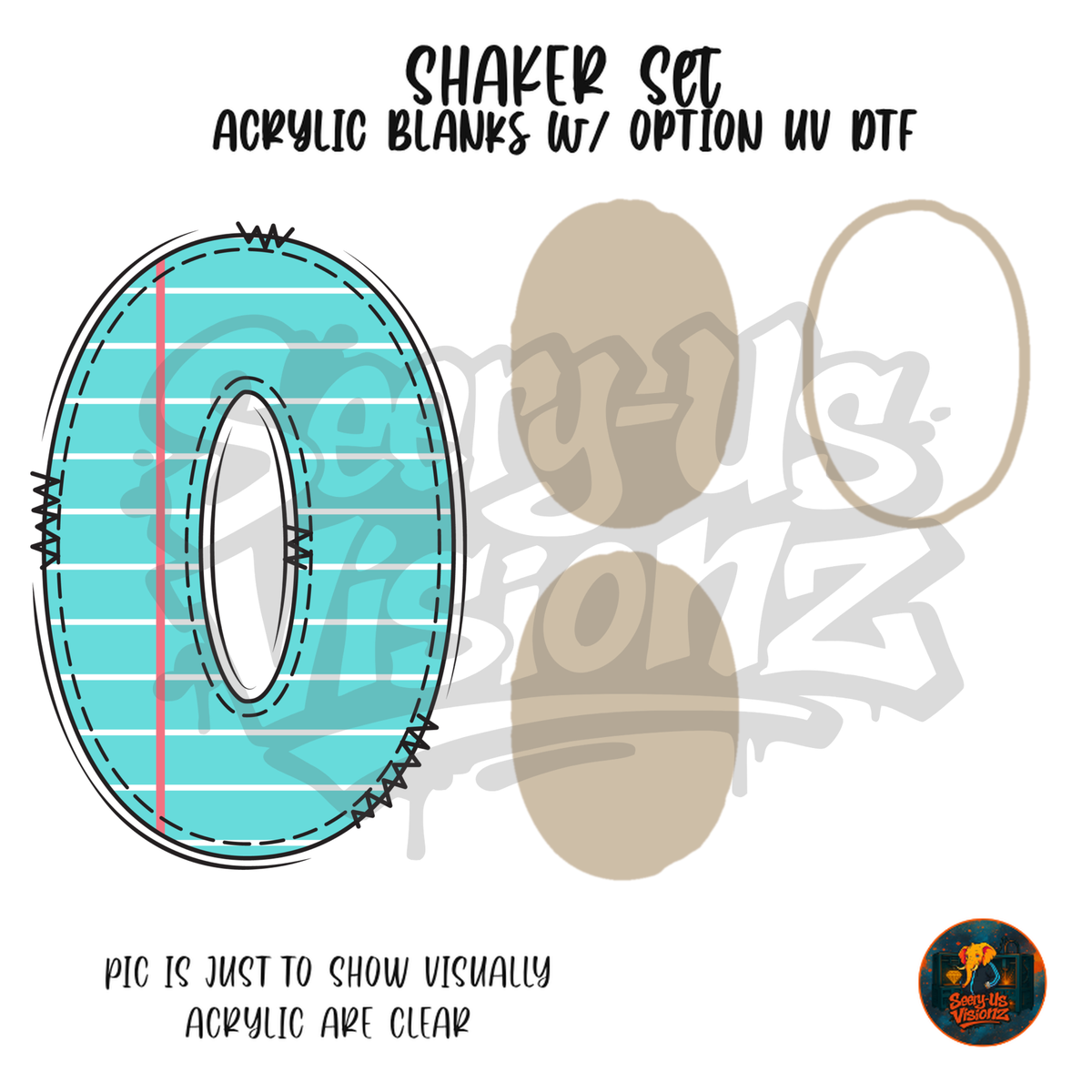Number 0 Teal Notebook Paper shaker set acrylic blanks