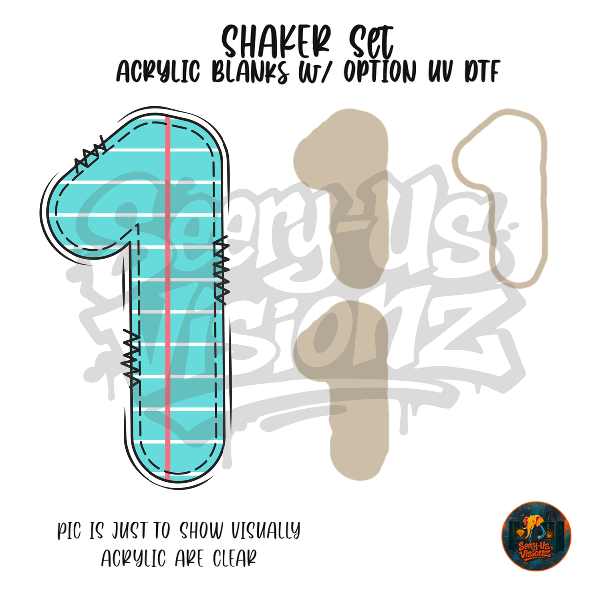 Number 1 Teal Notebook Paper shaker set acrylic blanks