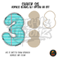 Number 3 Teal Notebook Paper shaker set acrylic blanks