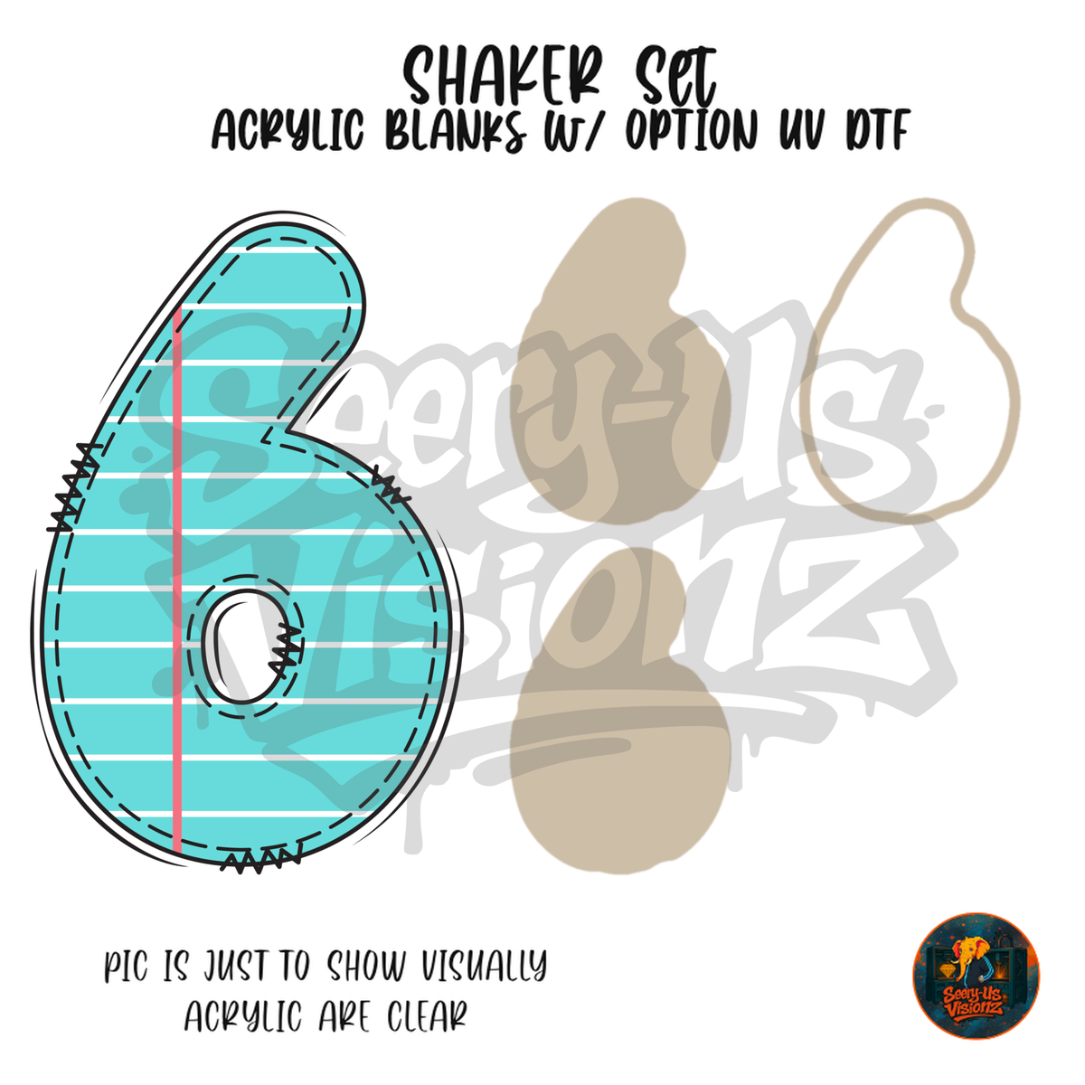 Number 6 Teal Notebook Paper shaker set acrylic blanks